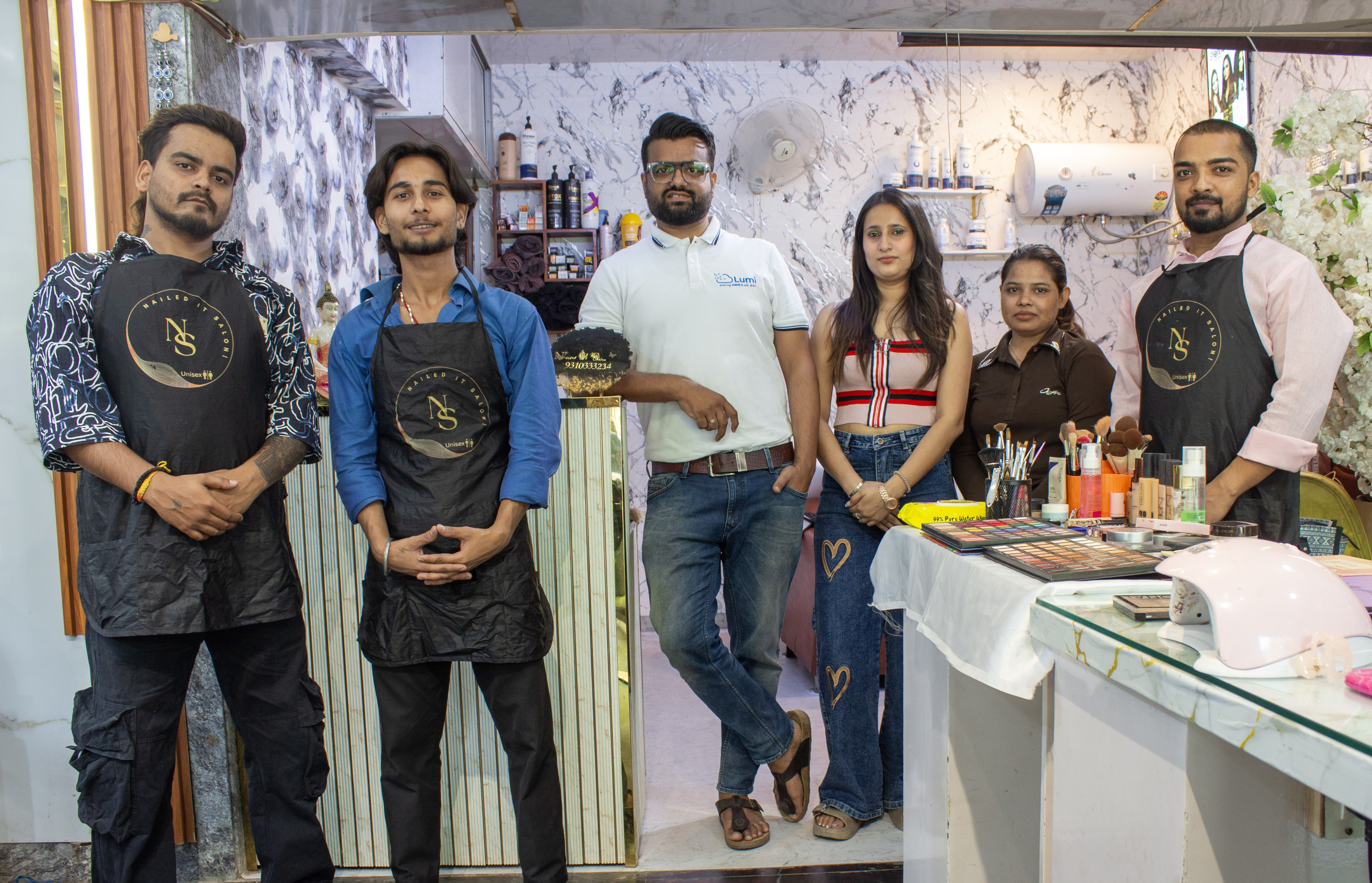 Expert hair styling team at Nailed It Salon Delhi NCR